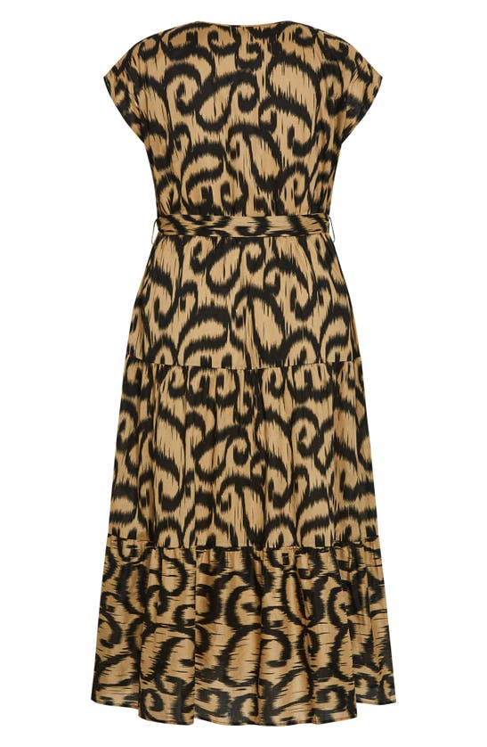 Shop City Chic Kasbah Ikat Print Cotton Tiered Maxi Dress