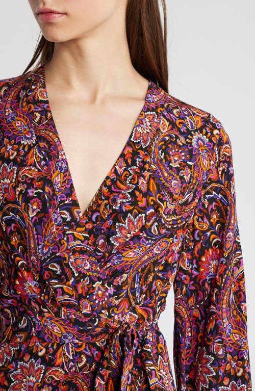 Kobi Halperin Dorothy Long Sleeve Faux Wrap Dress In Black Multi