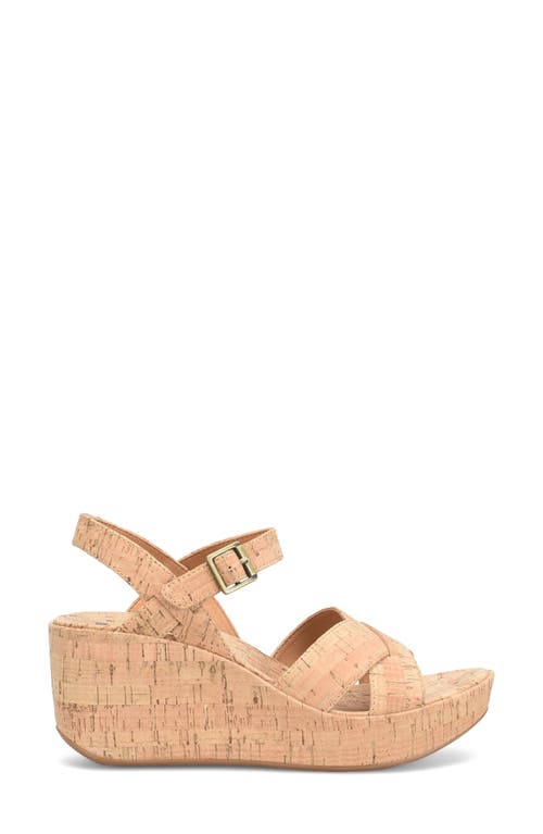 Korks Denica Wedge Sandal In Natural Cork