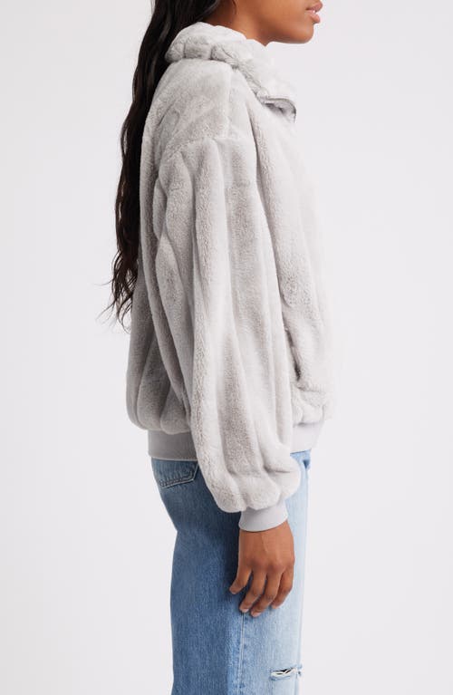 Shop Thread & Supply Faux Mink Zip Jacket In Silver