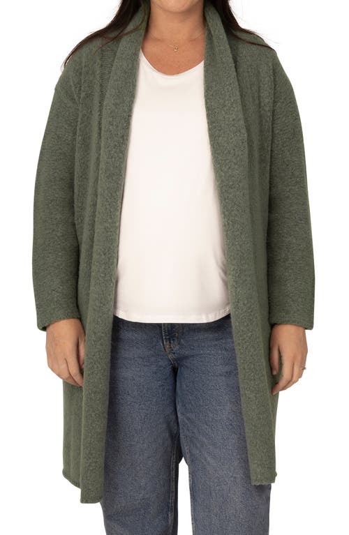 Shop Kindred Bravely Chloe Fuzzy Oversize Cardigan In Thyme