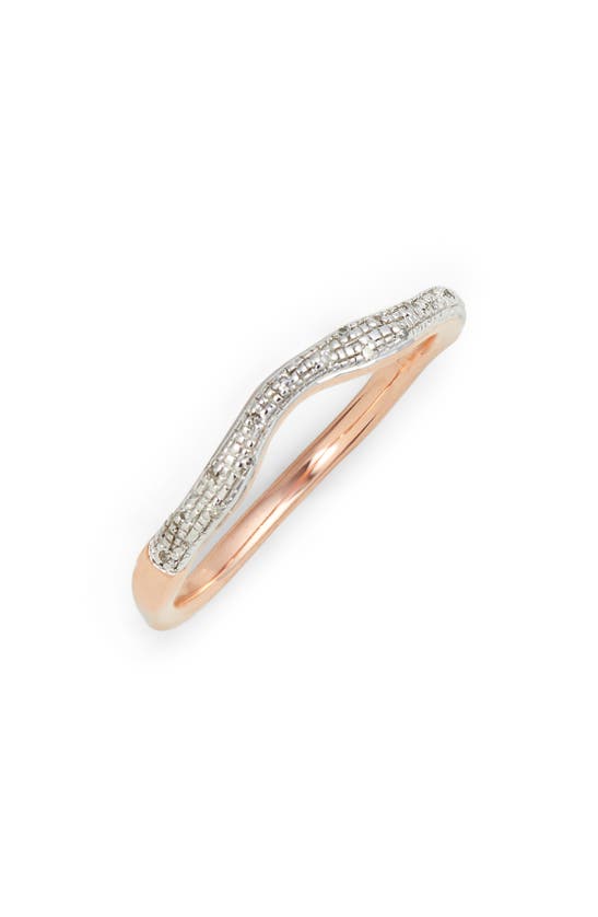 Monica Vinader Riva Diamond Stacking Ring In Rose Gold
