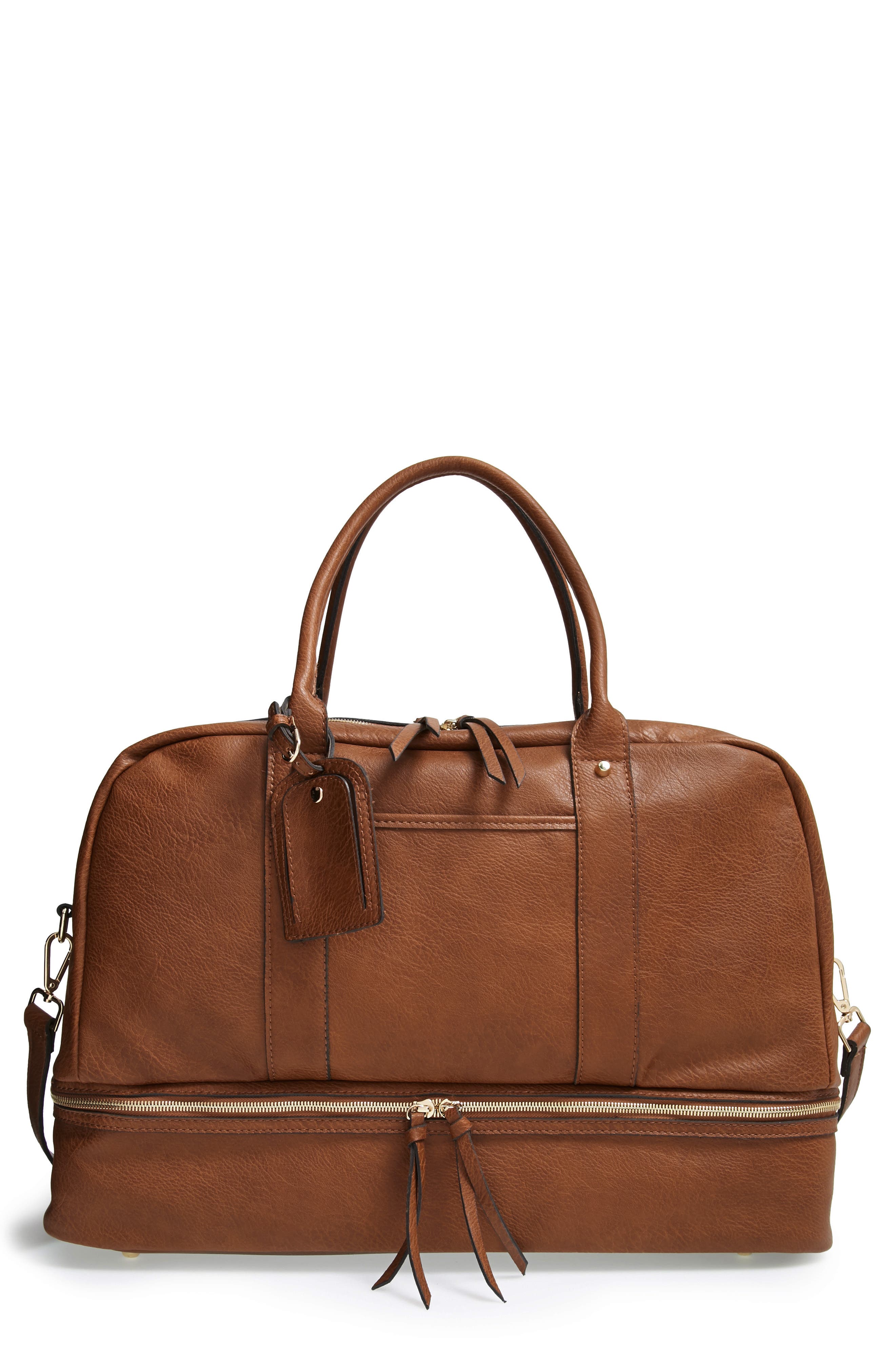 sole society faux leather weekend bag