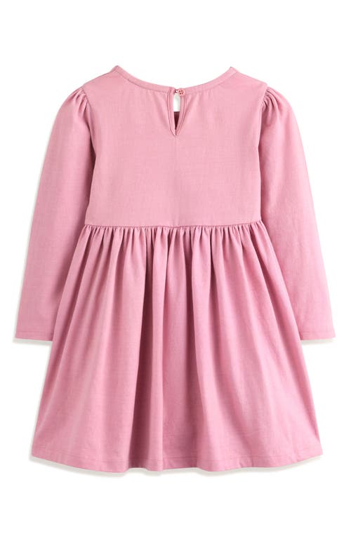 MINI BODEN MINI BODEN KIDS' NELLIE APPLIQUÉ LONG SLEEVE COTTON DRESS 