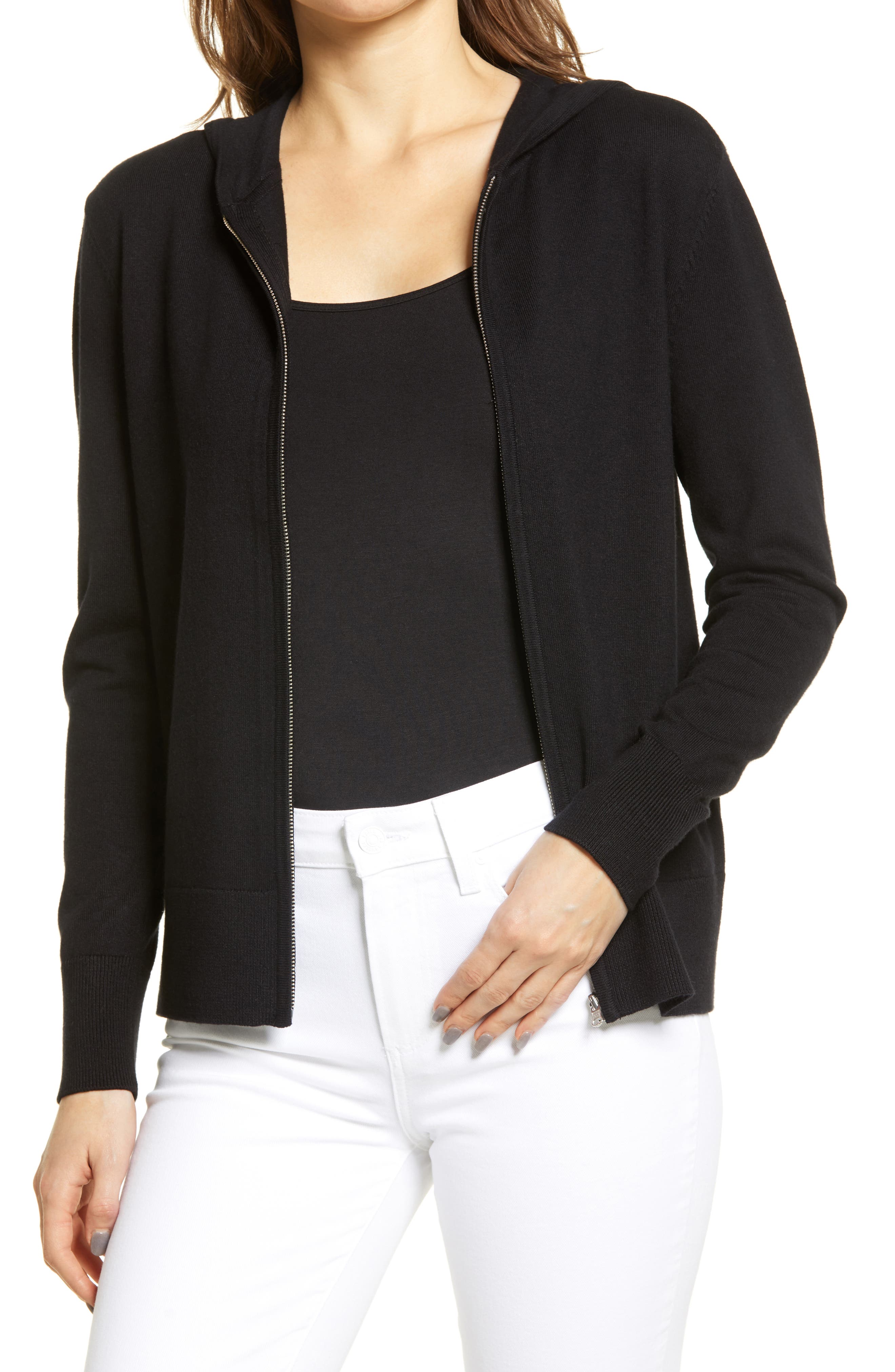 womens zip front cardigan sweater with pockets