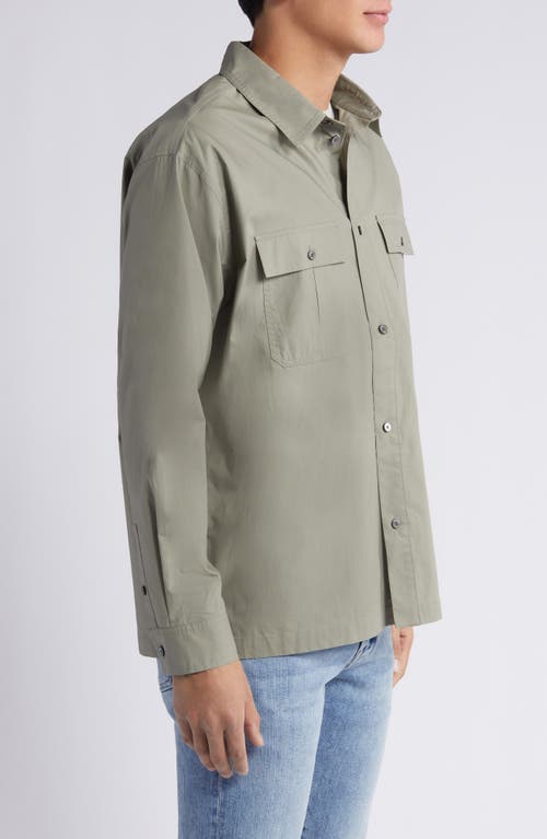 Shop Frame Military Button-up Overshirt In Dry Sage