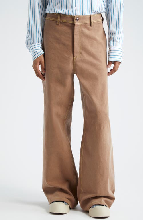 MARNI MARNI TOPSTITCHED FLARE PANTS 