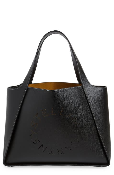 Perforated Logo Faux Leather Tote