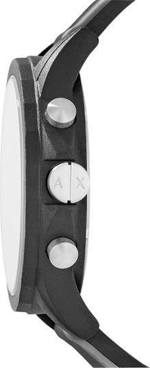 AX Armani Exchange Chronograph Watch, Strap Silicone Stripe 45mm Nordstromrack 
