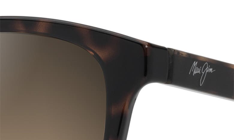 Maui Jim Kuikahi 55mm Gradient Polarizedplus2® Square Sunglasses In Shiny Dark Havana W/trans Yllw