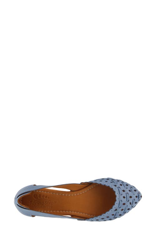 Spring Step Delorse Flat In Denim Blue Leather