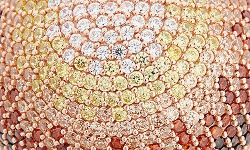 Suzy Levian Cubic Zirconia Domed Ring In Brown