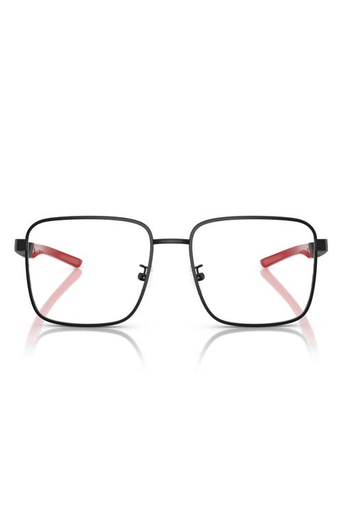 Scuderia Ferrari 56mm Square Optical Glasses In Matte Black