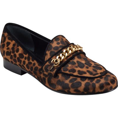 Marc Fisher Ltd Nickie Genuine Calf Hair Loafer, Brown