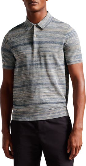 Ted Baker London Mauda Ombr Stripe Cotton Blend Polo Sweater