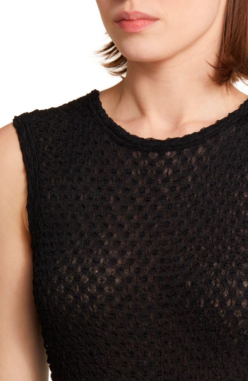 Frame Womens The Tulip Open-knit Cotton Tank Top Black In Noir