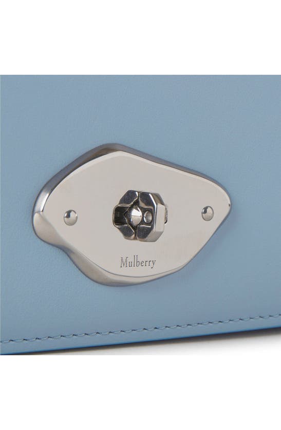 Shop Mulberry Lana High Gloss Leather Wallet On A Strap In Poplin Blue