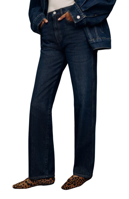 Reformation Val Baggy Distressed Straight Leg Jeans In Ahurani