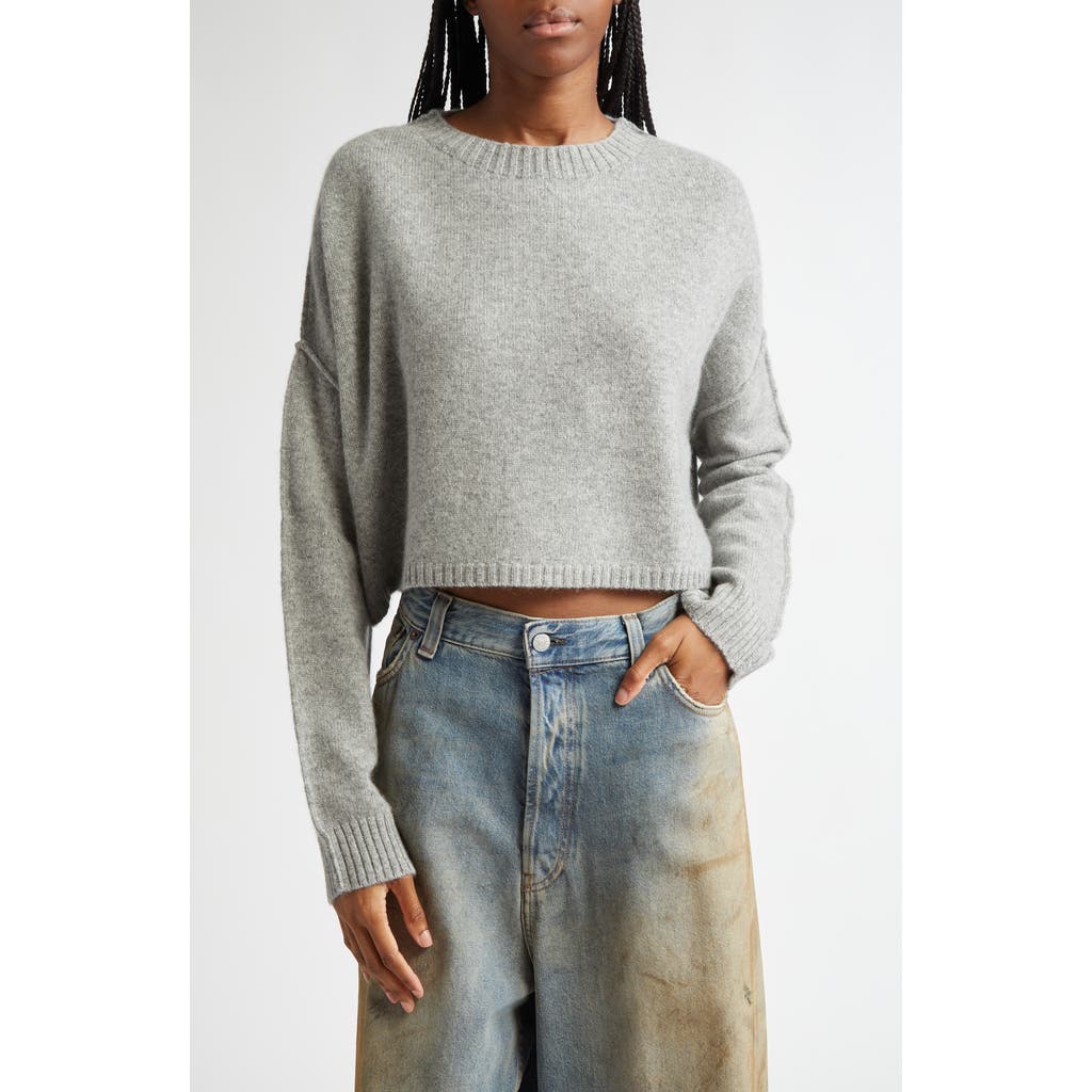 Acne Studios Touch Of Cashmere Loose Boxy-fit Sweater In Grey Melange