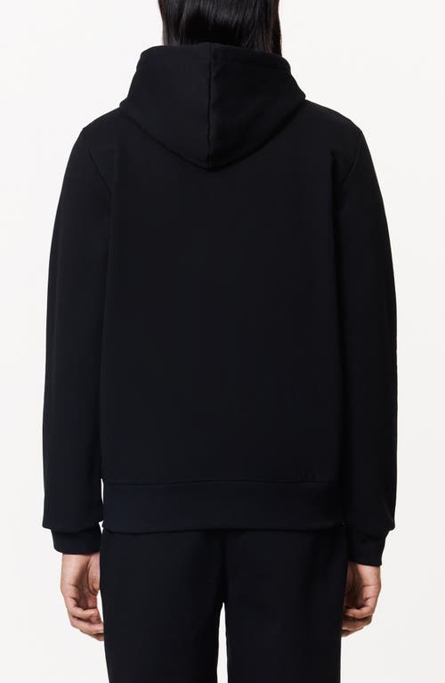 Lacoste Cotton Jogger Sweatshirt With Pouch Pocket In Noir