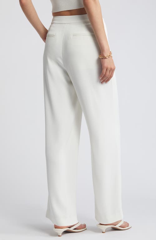 Shop Open Edit Pleated Wide Leg Pants In Ivory Cloud