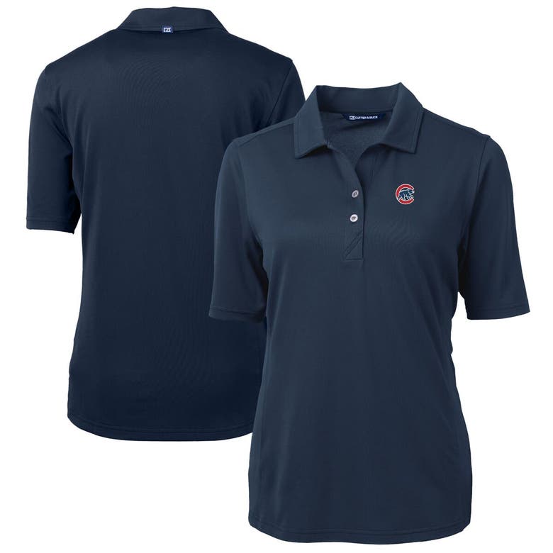 Shop Cutter & Buck Navy Chicago Cubs Drytec Virtue Eco Pique Recycled Polo