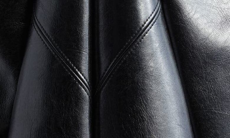 Shop Junya Watanabe Belted Faux Leather Jacket In Black