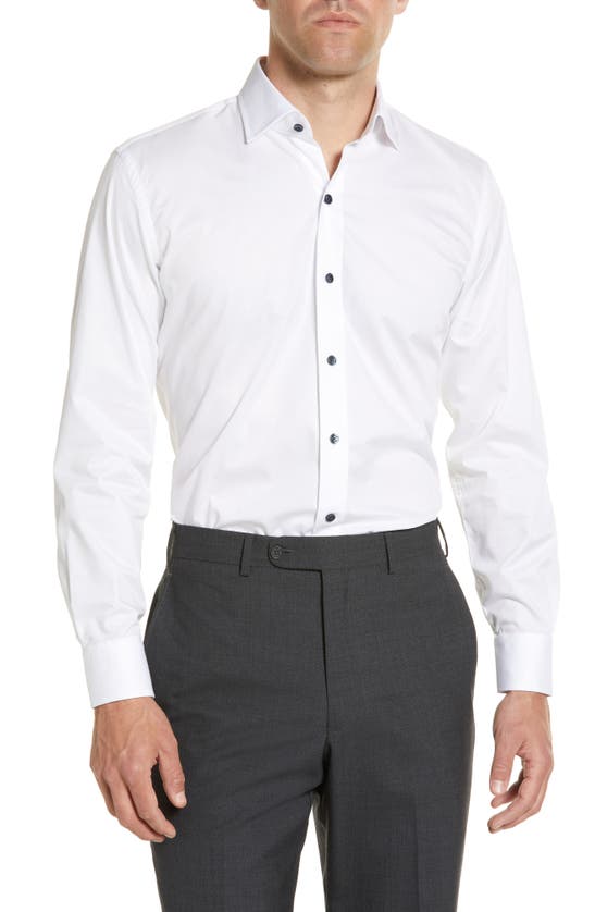 Ledbury The Milton Tailored Fit White Twill Dress Shirt ModeSens