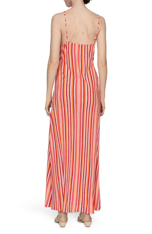 Shop Mango Stripe Maxi Sundress In Orange