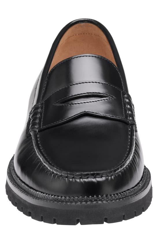 Shop Johnston & Murphy Donnell Penny Loafer In Black Brush-off Leather