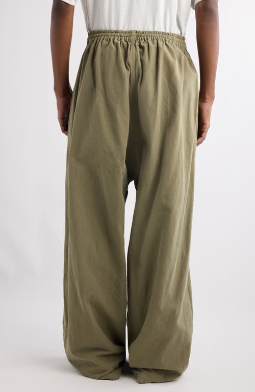 Balenciaga Baggy Cotton Canvas Pants In Linden
