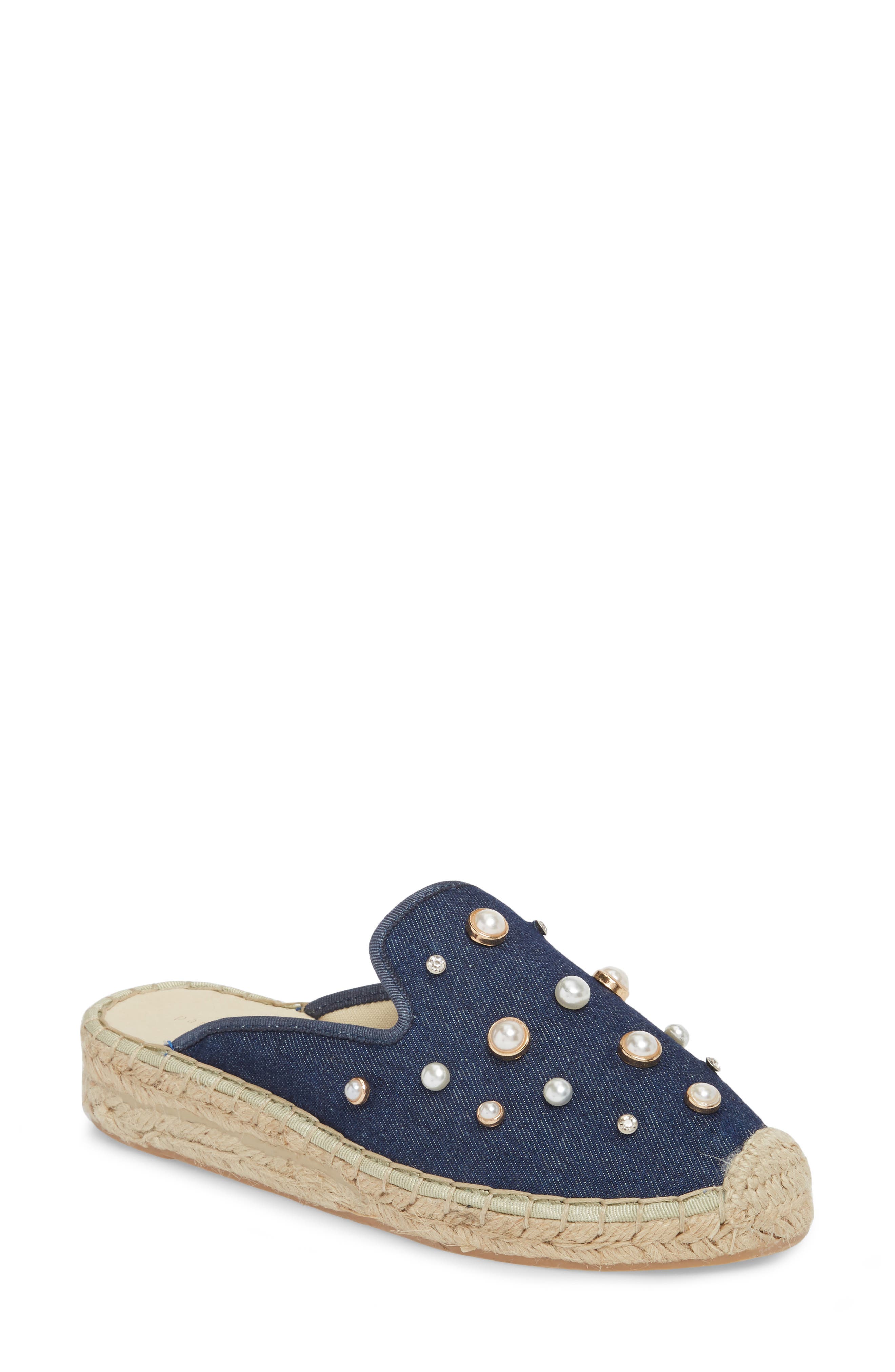 Patricia Green Embellished Espadrille Loafer Mule, Blue