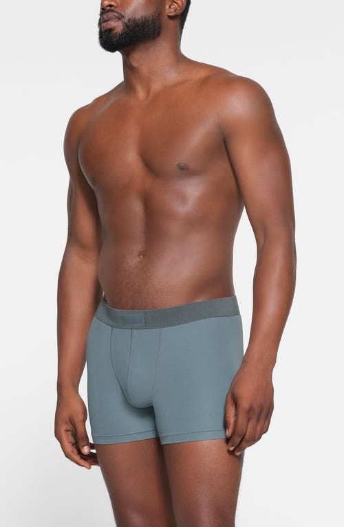 Shop Skims 3-inch Cotton & Modal Blend Boxer Briefs In Kyanite