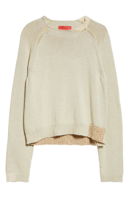 Shop Eckhaus Latta Cinder Raglan Sleeve Sweater In Straw