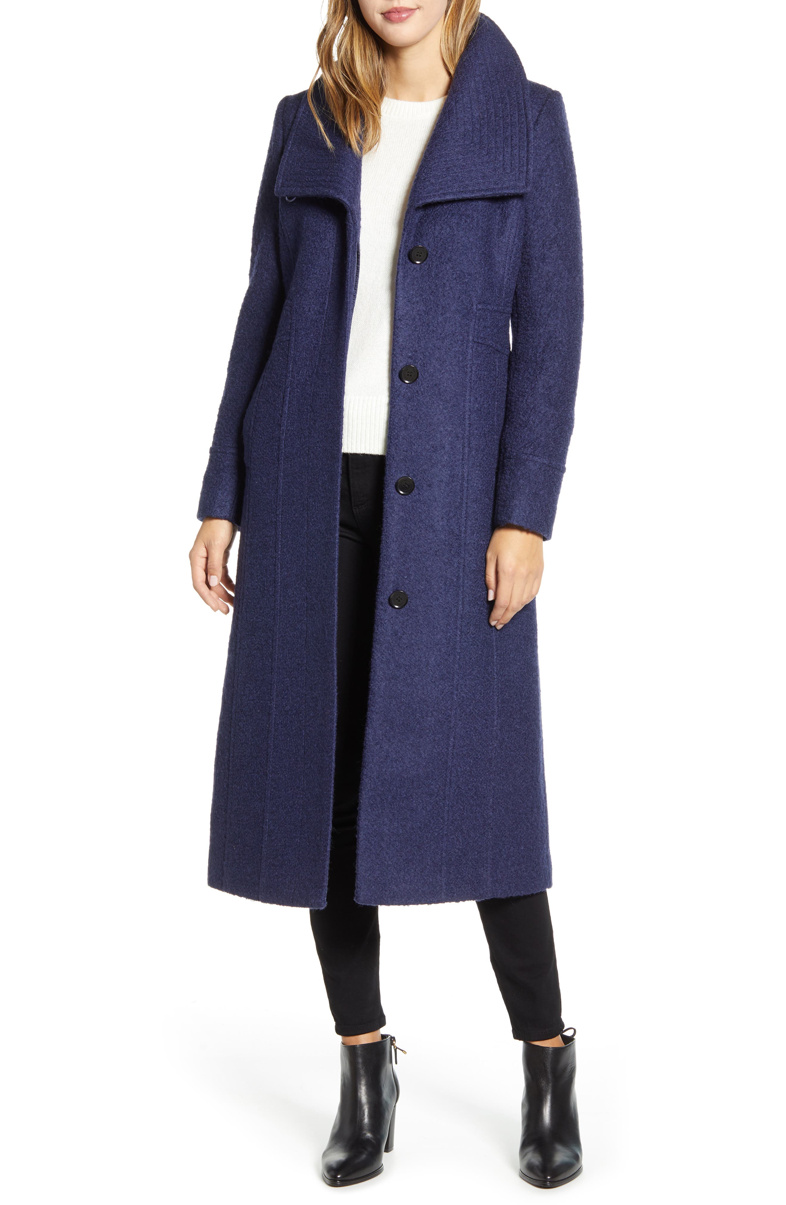 kenneth cole new york fencer melton wool maxi coat