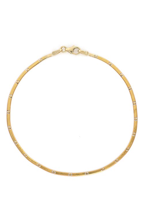 14k Gold Chain Anklet in 14K White Yellow Gold