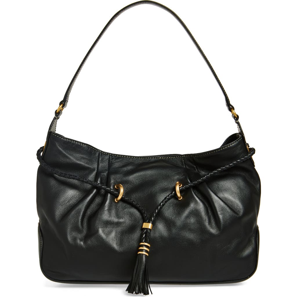 Vince Camuto Micah Leather Shoulder Bag In Black