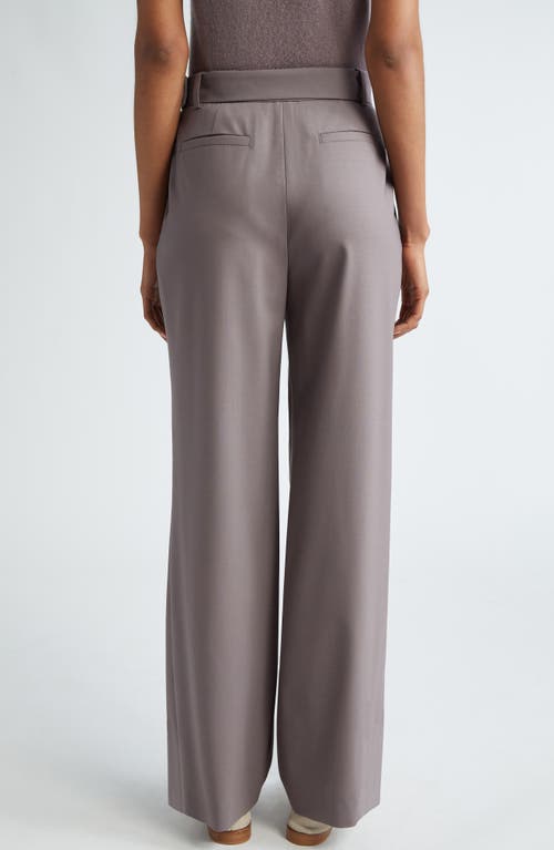 Eleventy Pleated Stretch Wool Belted Pants In Viola