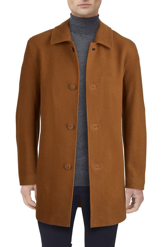 Cole Haan Italian Wool Blend Overcoat In Camel