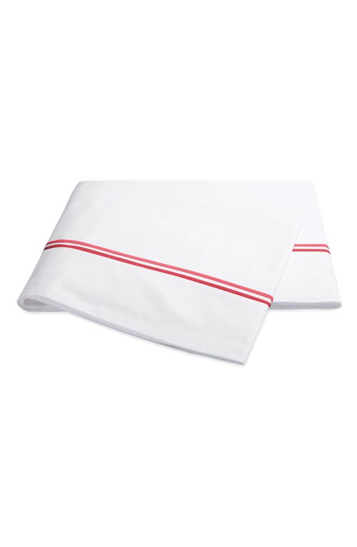 Matouk Essex 350 Thread Count Flat Sheet in Hibiscus at Nordstrom