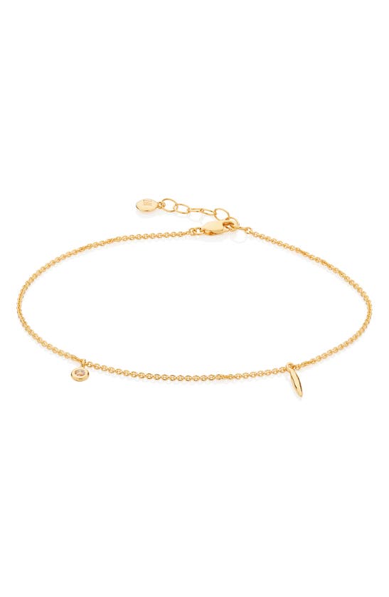 Monica Vinader Siren Charm Anklet In Yellow Gold