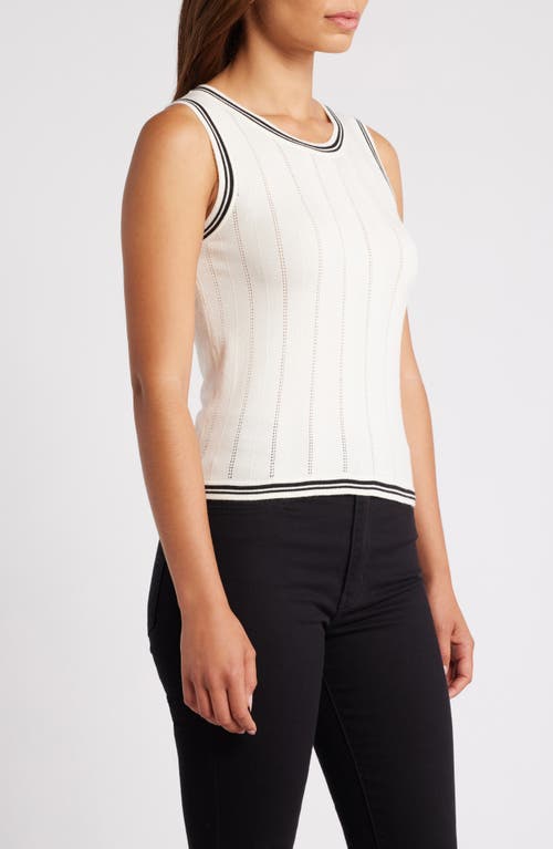 Shop Zoe And Claire Pointelle Sweater Vest In Ivory