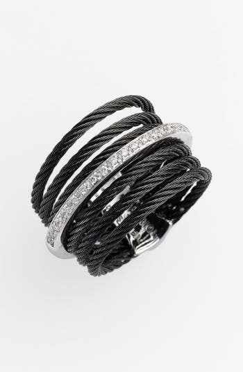 Alor® 7-row Cable & Diamond Ring In Black