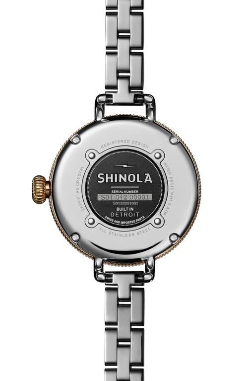 Shop Shinola The Birdy Bracelet Watch, 34mm In Silver/deep Teal