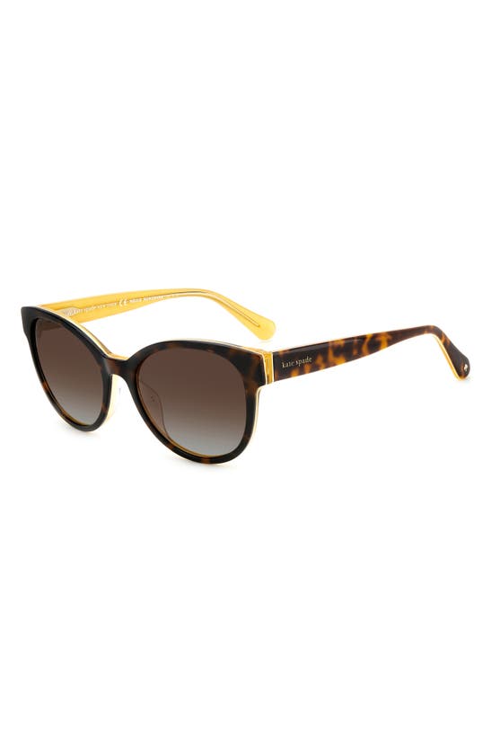 Shop Kate Spade Nathalie 55mm Gradient Round Sunglasses In Medium Brown