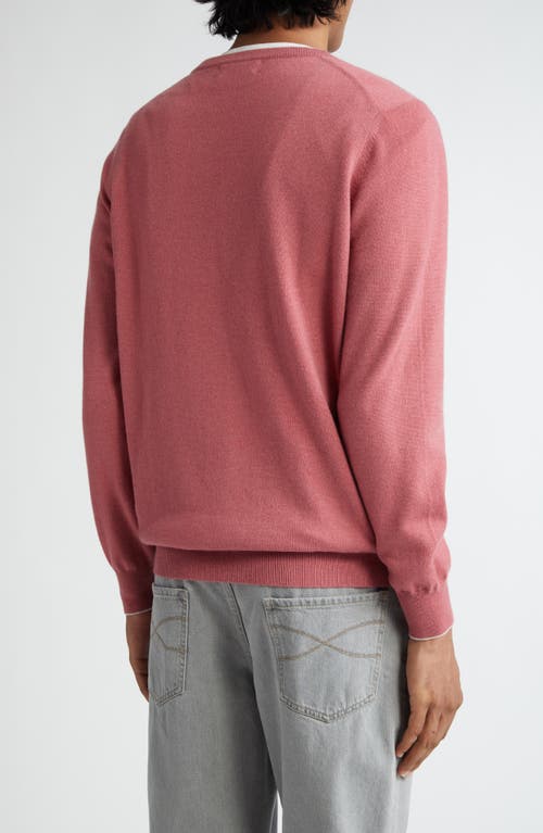 Shop Brunello Cucinelli Cashmere Sweater In Lampone/nebbia