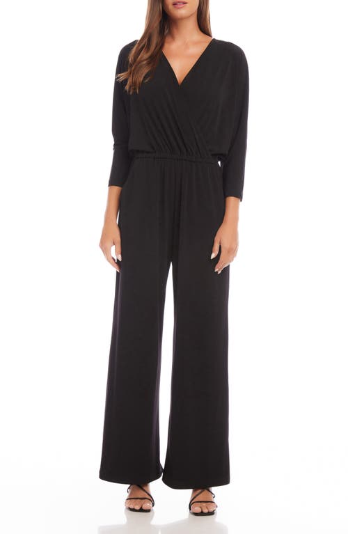 Wrinkle Resistant Jersey Jumpsuit in Black