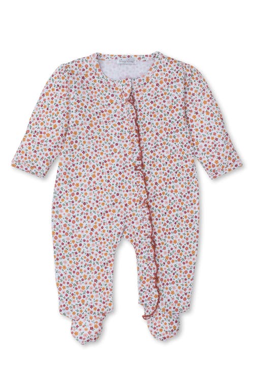 Kissy Kissy Floral Pima Cotton Zip Footie in Floral Multi 