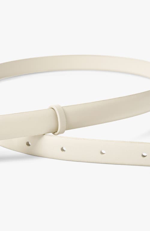 Lilysilk Ls Clasp Leather Skinny Belt In Ivory