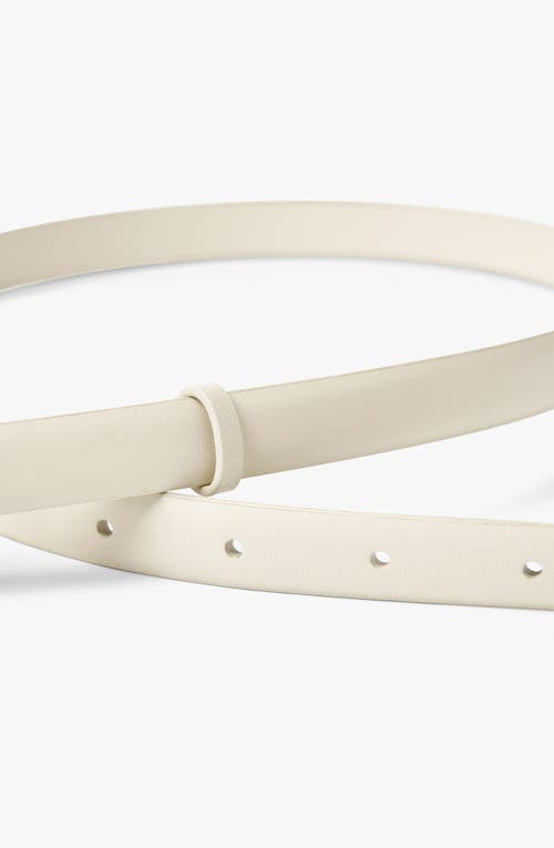 Shop Lilysilk Ls Clasp Leather Skinny Belt In Ivory